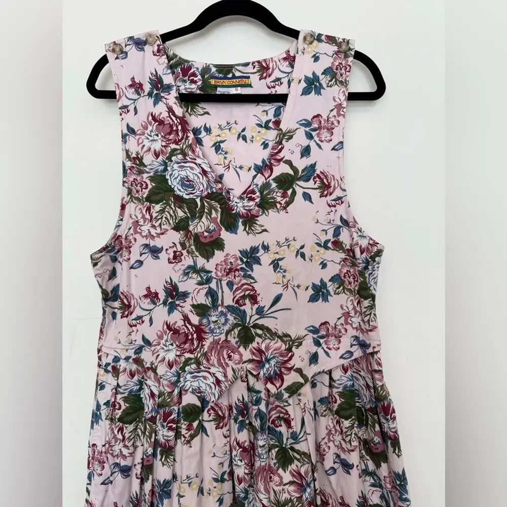 Vintage Bryn Connelly Pink Floral Cottagecore Dress - Picture 3 of 9